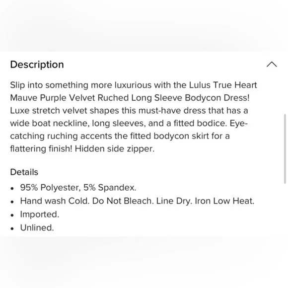 Lulus Elegant Velvet Long Sleeve Dress in Rich Mauve Purple Sz XS - Picture 16 of 16